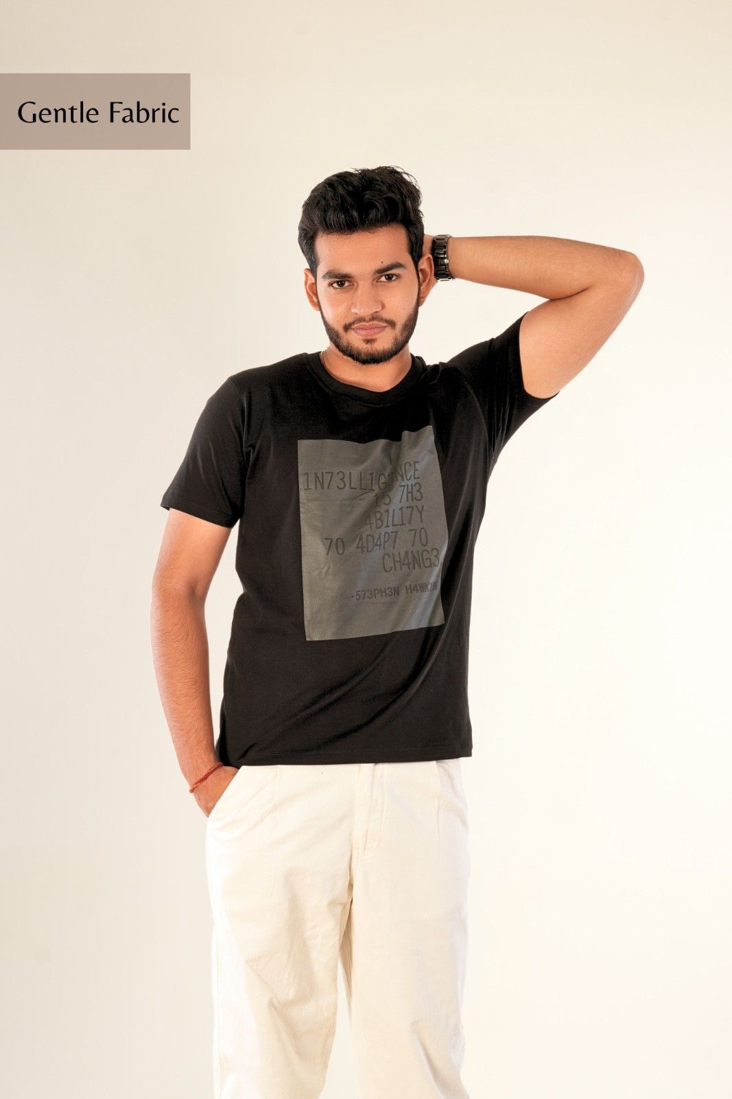 Men's black graphic t-shirt with gentle fabric | Premium cotton streetwear featuring raised ink print | Regular fit modern menswear India | Berrys & Cigaredes