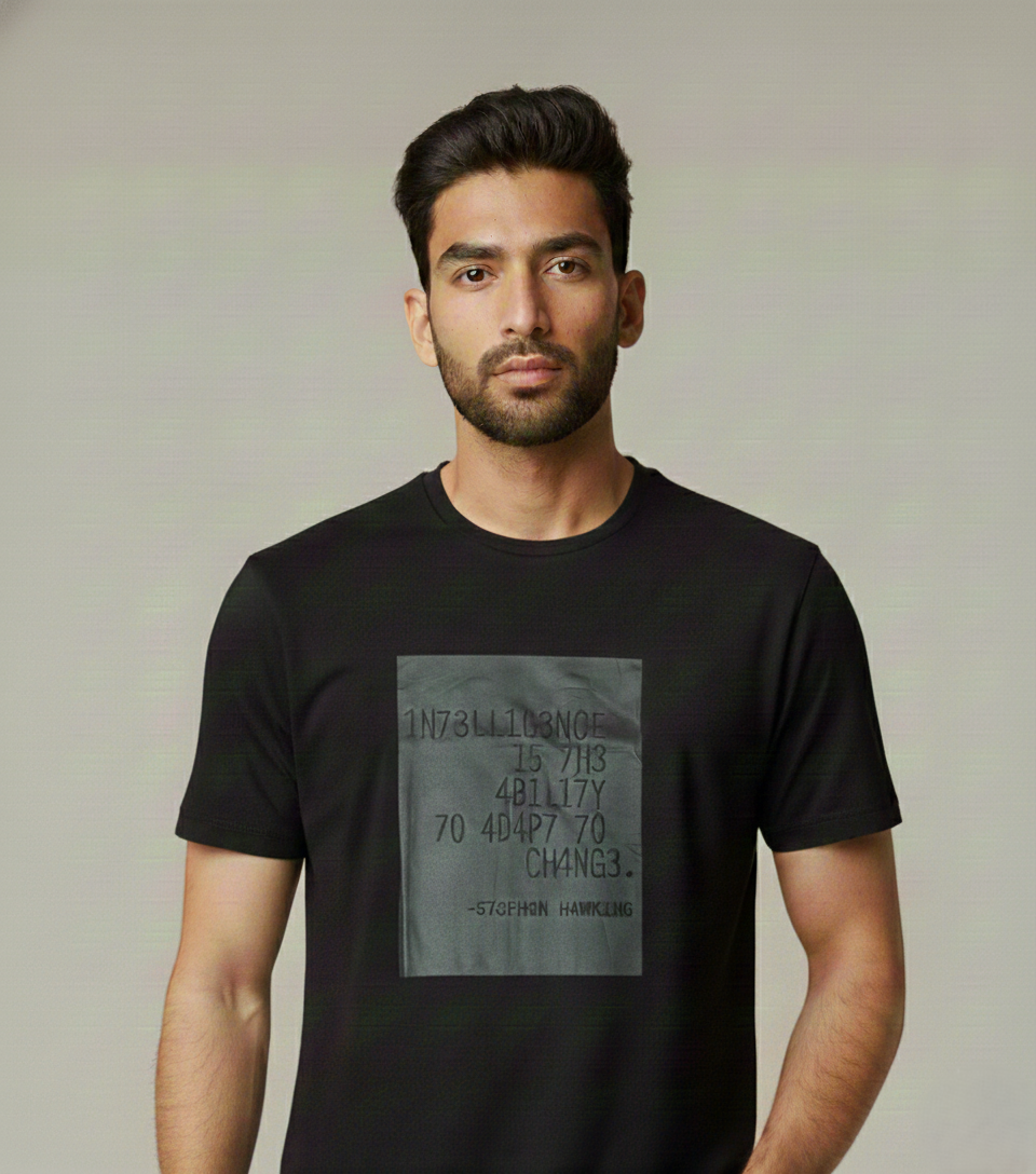 Stephen Hawking Quote Black T-Shirt | Premium Cotton Regular Fit Tee for Men