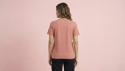 Nature's Floral Art Coral Pink Women's Graphic T-Shirt