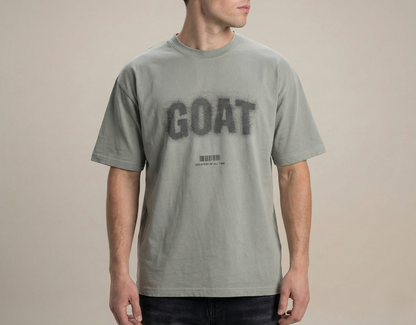 GOAT Grey Oversized T-Shirt - Premium French Cotton Street-wear for Men