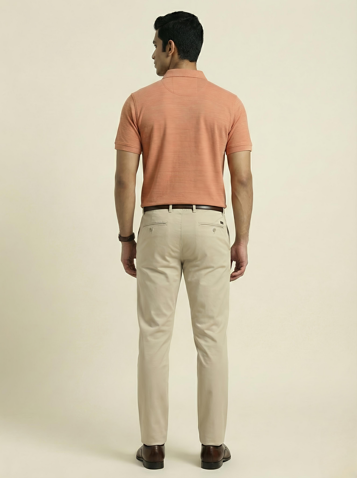 Premium Orange Textured Polo Shirt for Men