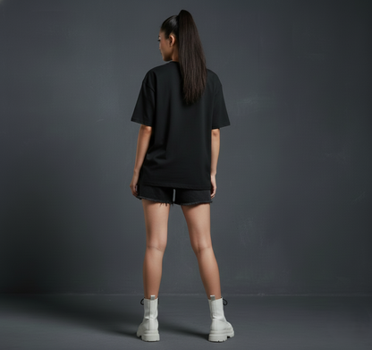 Black Oversized T-Shirt - Women's Casual Streetwear