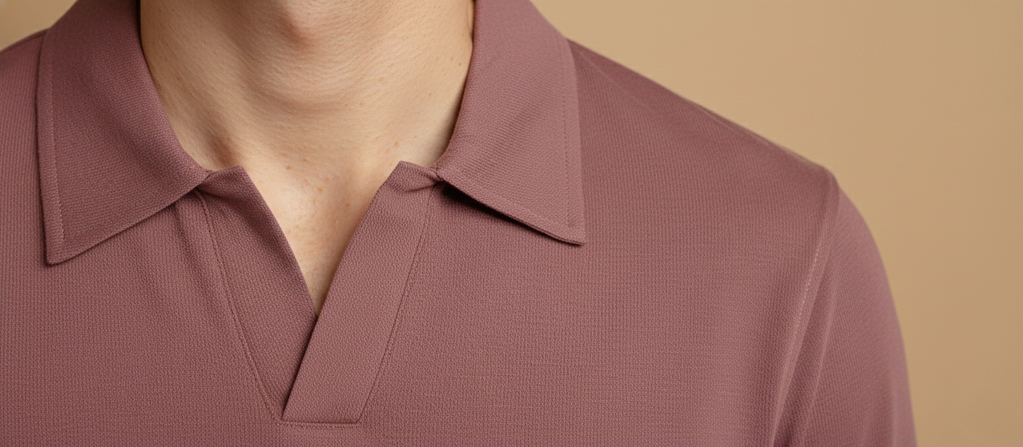 Women’s Dusty Rose Slim Fit Polo Shirt – Premium Fabric