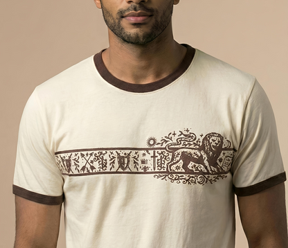 Lion Heritage Graphic T-Shirt for Men - Premium Cotton Regular Fit Tee