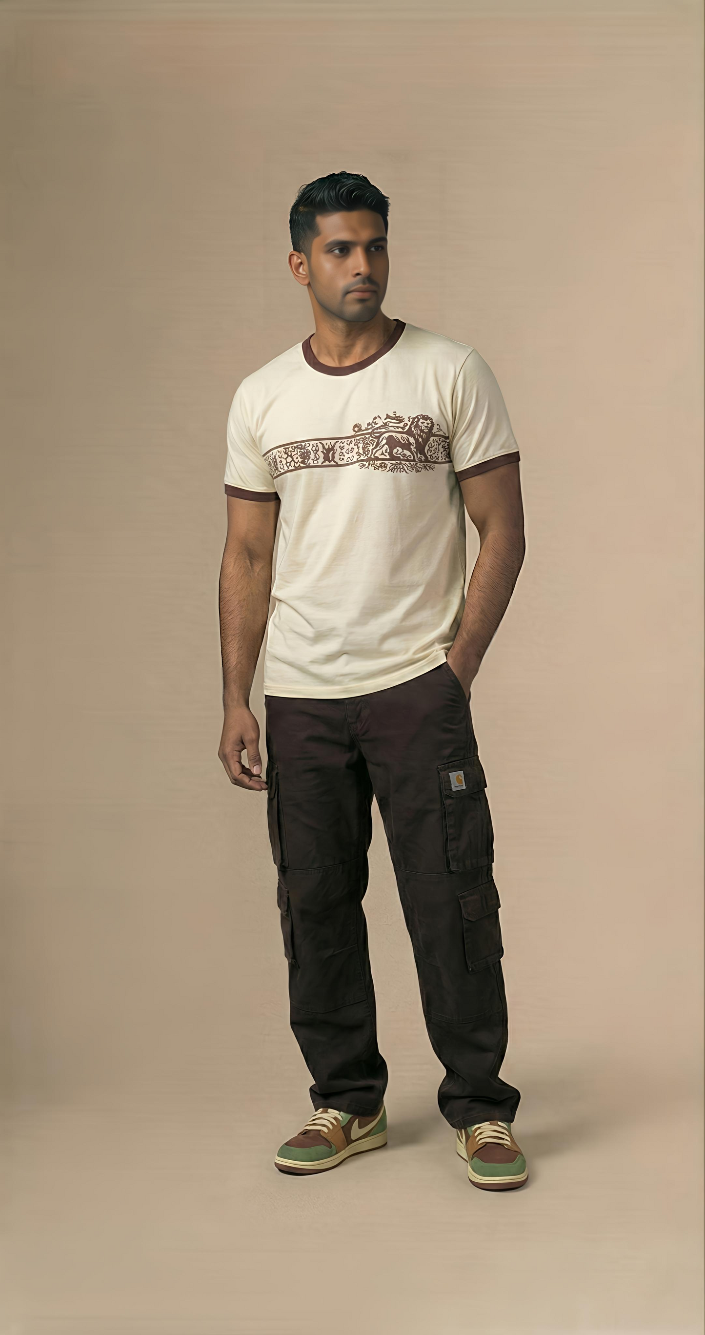 Lion Heritage Graphic T-Shirt for Men - Premium Cotton Regular Fit Tee