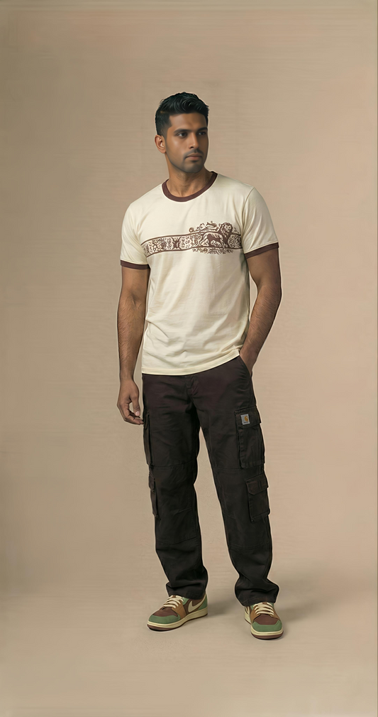 Lion Heritage Graphic T-Shirt for Men - Premium Cotton Regular Fit Tee