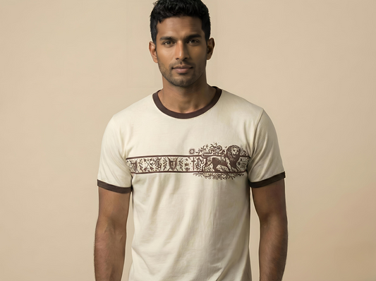 Lion Heritage Graphic T-Shirt for Men - Premium Cotton Regular Fit Tee